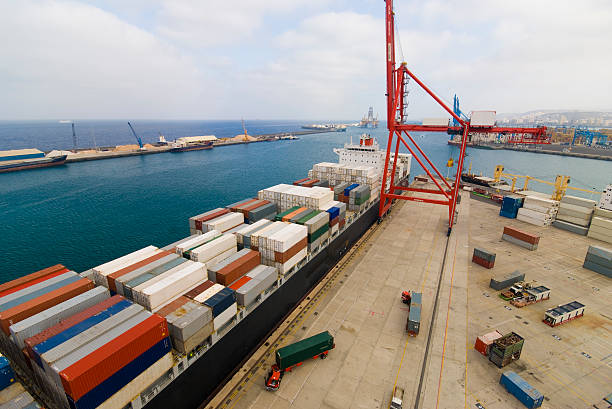 istock Very large container-ship in the port during cargo operation 480002222