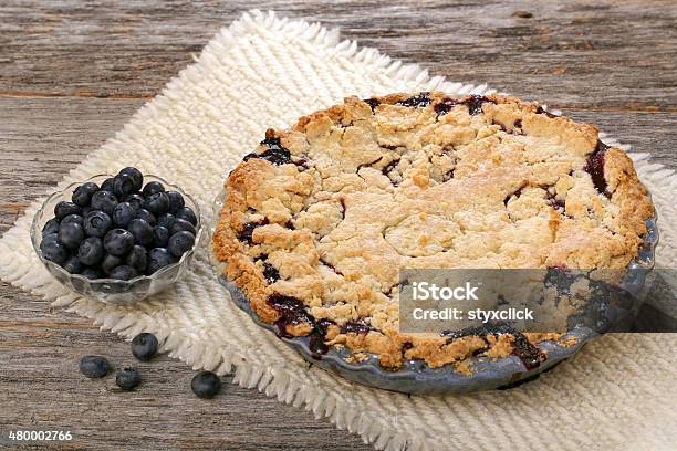 Whole Blueberry Pie Stock Photo - Download Image Now - 2015, Baked Pastry Item, Bakery