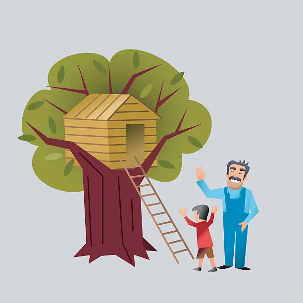 Vector illustration of My very own tree house