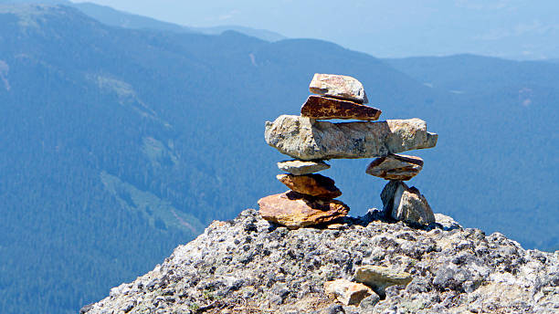 istock Cairn rock sculpture on mountain top 480005044