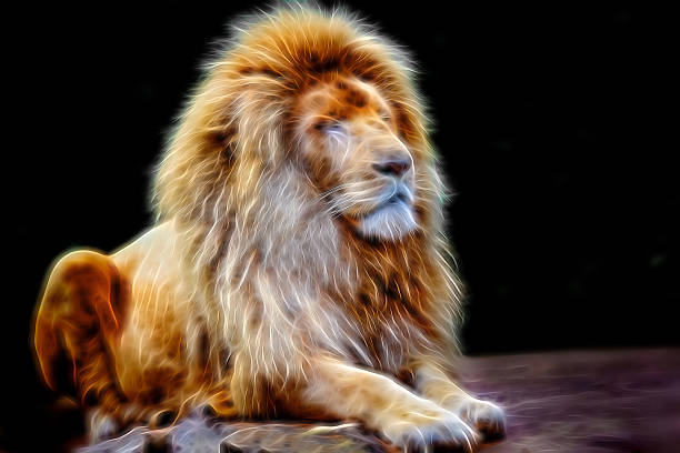 istock Glowing lion portrait 480005142
