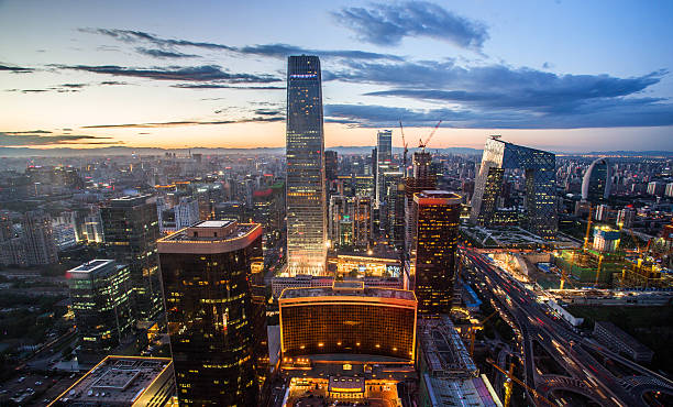 istock Aerial view of Beijing night 480006062