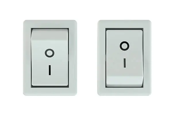 two white switches on white background
