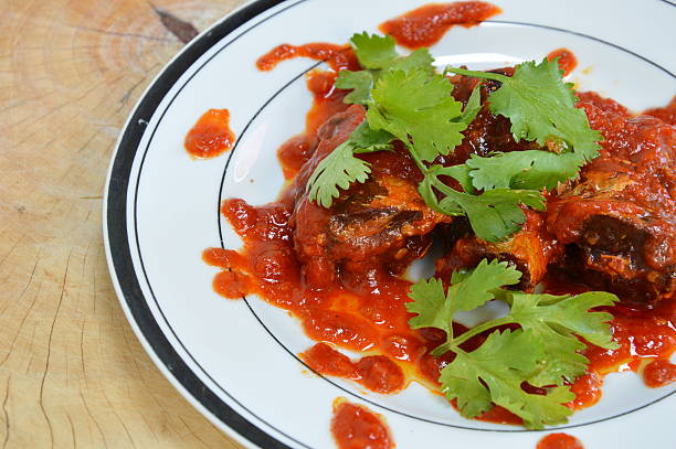 istock can fish in ketchup on dish 480014298