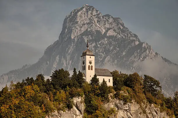 Photo of Traunkirchen church, Traunsee lake, Salzkammergut, Austria