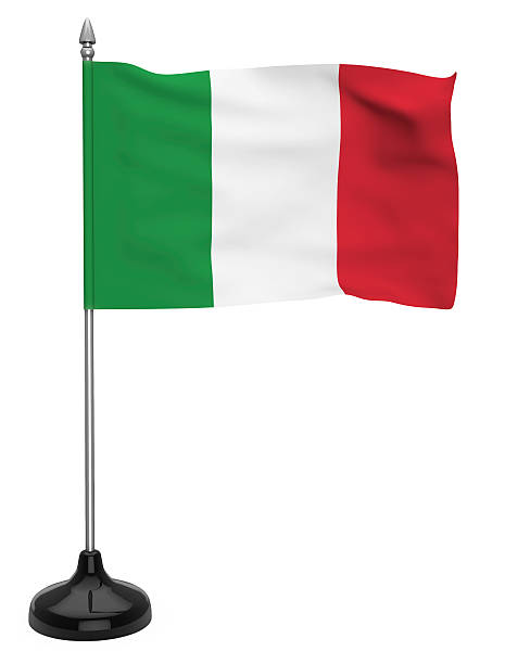 istock Flag of Italy with flagpole 480022810