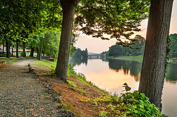 Turin (Torino), river Po and Valentino Park