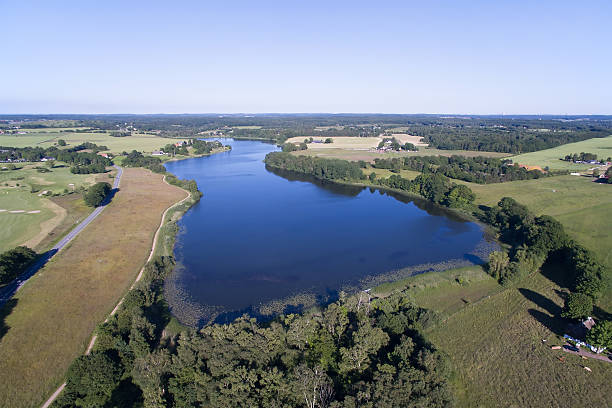 istock Aerial view of Bastrup lake, Denmark 480031884