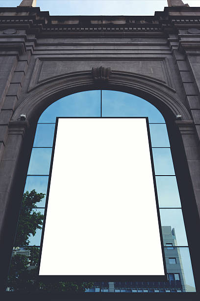 istock Advertising mock up empty banner in urban setting on building 480039128