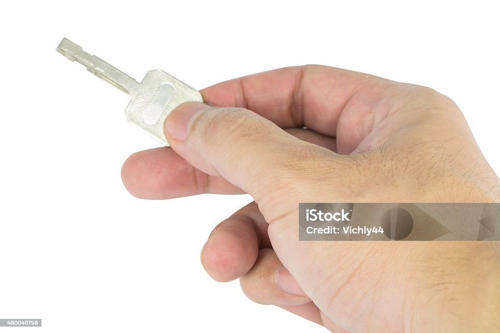 hand man un lock the key hand man un lock the key on white background 2015 Stock Photo