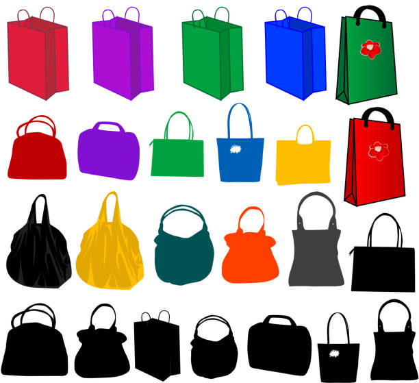 ilustrações de stock, clip art, desenhos animados e ícones de mala - woman reaching into handbag