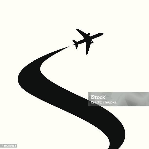 Silhouette Di Aeroplano - Immagini vettoriali stock e altre immagini di A mezz'aria - A mezz'aria, Aereo di linea, Aereo privato