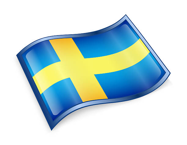 schweden flagge symbol isoliert auf weißem hintergrund. - government computer icon glass shiny stock-grafiken, -clipart, -cartoons und -symbole