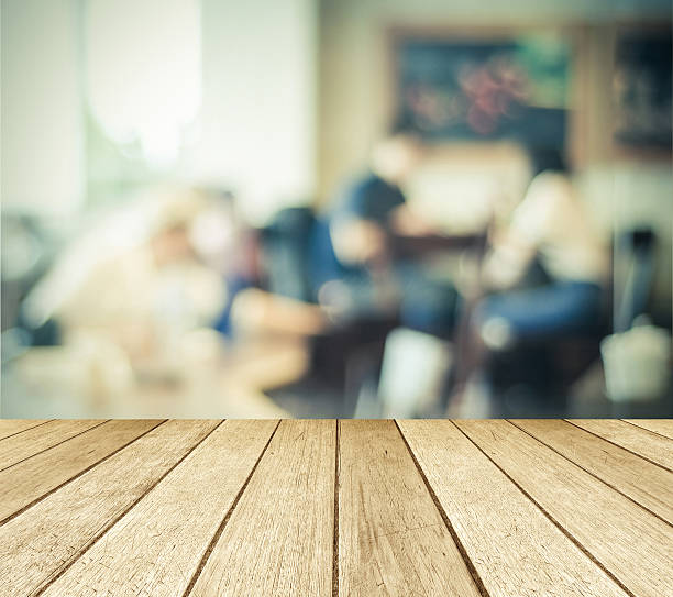 istock Perspective wood over blurred restaurant with bokeh background, 480061854
