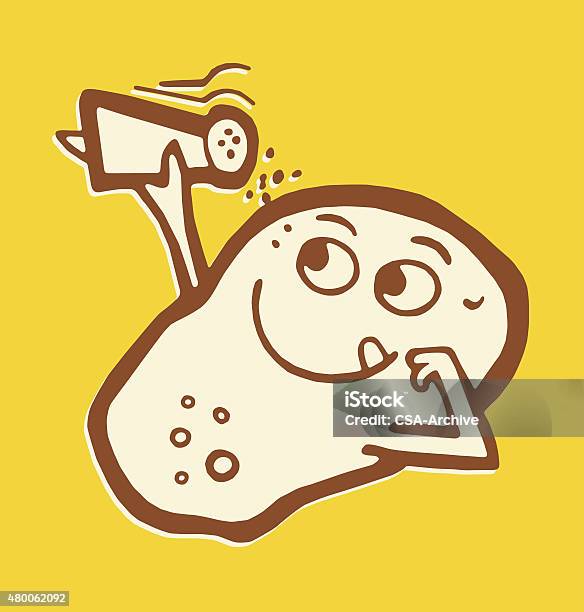 Potato Salting Itself Stock Illustration - Download Image Now - Salt Shaker, Salt - Seasoning, 2015