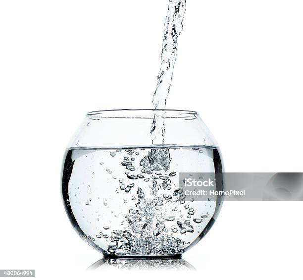 Water Splashing From Glass Isolated On White Background Stock Photo - Download Image Now