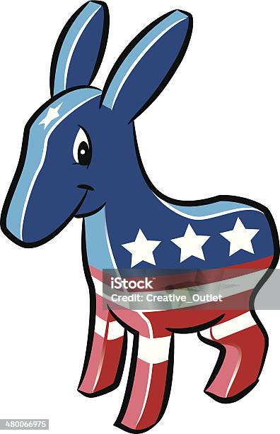 Democratic Donkey C Stock Illustration - Download Image Now - Animal, Animal Representation, Anthropomorphic