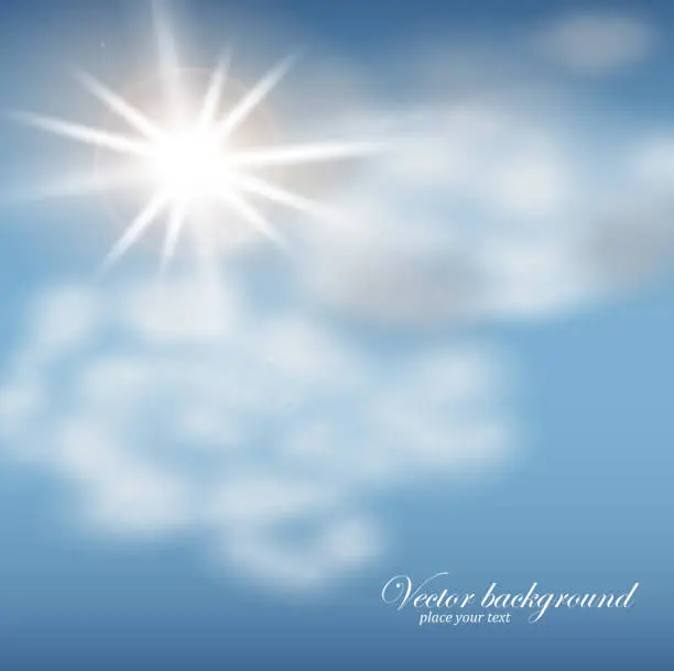 Vector illustration of Bright  sky elements set