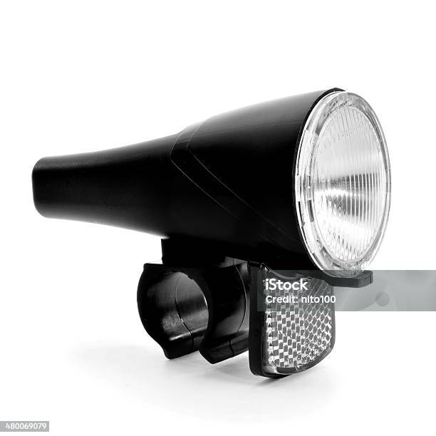 Bicycle Headlight Stock Photo - Download Image Now - Black And White, Electric Lamp, Headlight