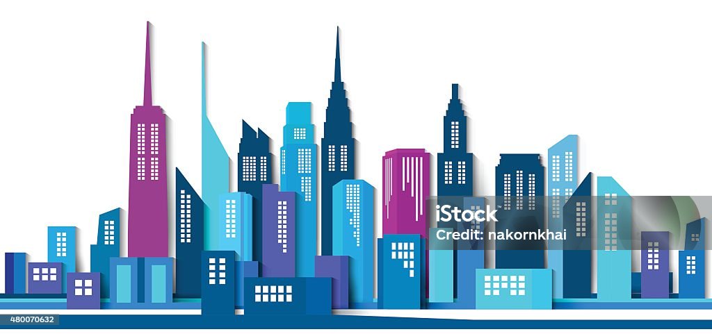 Abstract Paper 3D Building, Building and City Illustration Vector Design - eps10 Building and City Illustration, Abstract Paper 3D Building, Abstract City scene of New York New York City stock vector