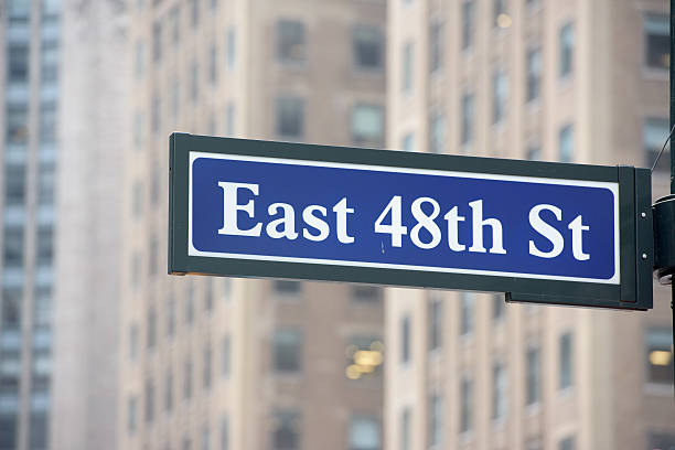 new york street sign: East 48th STreet