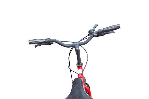 istock Fornt part of vintage bycicle. View from bikers eyes 480072942