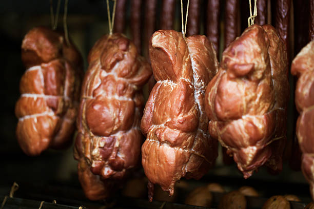 istock smokehouse - Smoked meats - ham, bacon 480076578