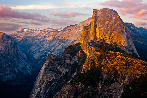 Yosemites Half Dome Sunset From Glacier Point Stock Photo - Download Image  Now - Yosemite National Park, Half Dome, Sunset - iStock