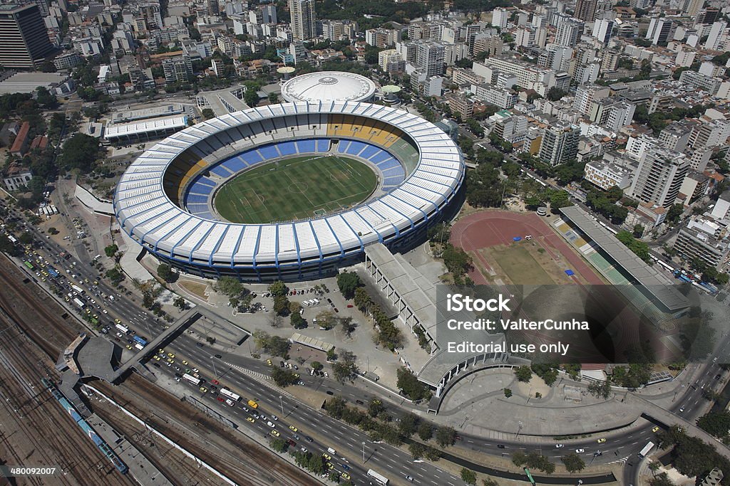 Stadio di calcio Maracana, la più grande del mondo, Rio de Janeiro, Brasile - Foto stock royalty-free di Stadio Maracanã