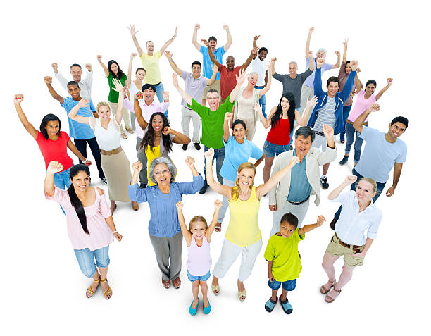 istock Large Crowd of World People Cheering 480092549