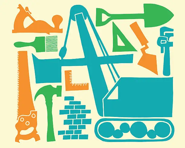 Vector illustration of Miscellaneous Construction Objects