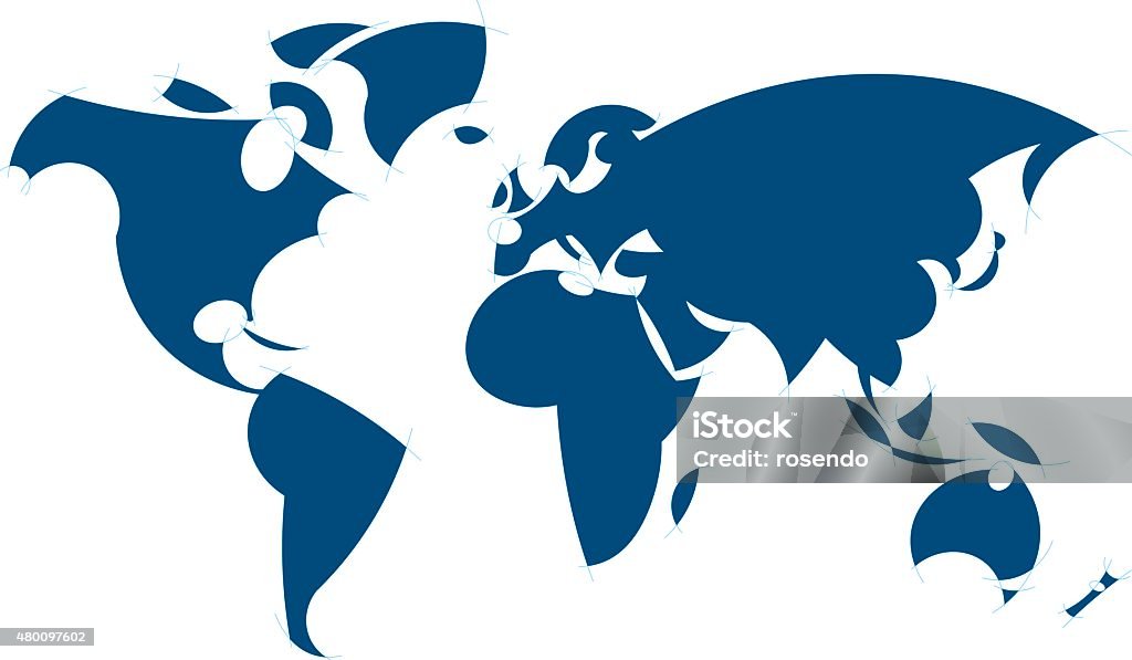 style map Vector illustration of stylized world map. 2015 stock vector