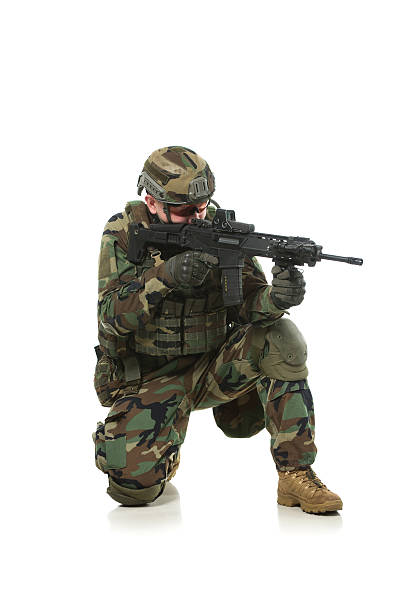 NATO soldier in full gear. stock photo