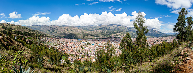 Panoramic view of the city of Huaraz in the Peruvian Andes