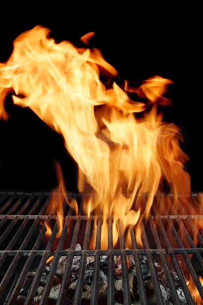 Empty BBQ Grill and Burning Charcoal, with space for text or image. You can see more BBQ image on my page.