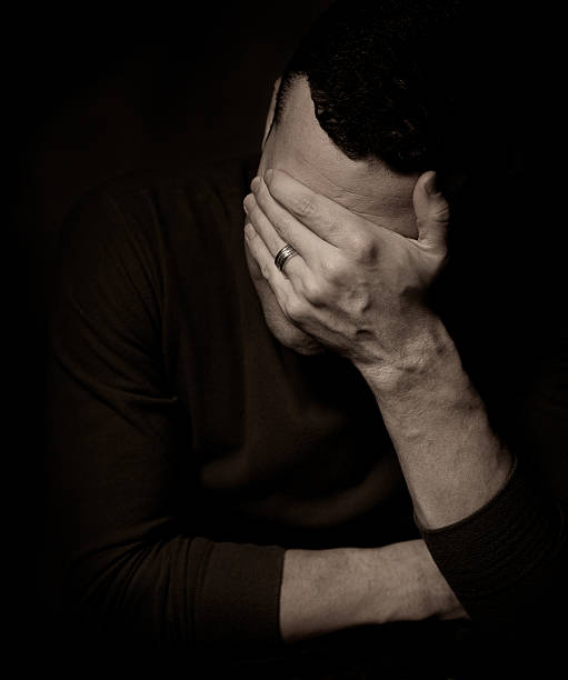 istock Portrait of pensive man with hands 480104179