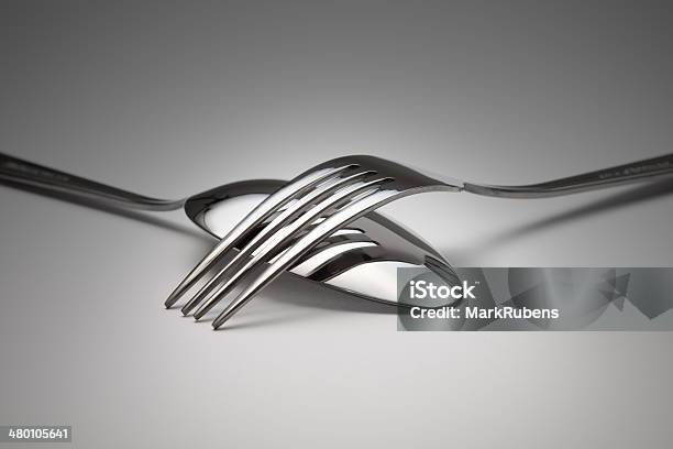 Reflection Of A Fork On The Spoon Stock Photo - Download Image Now - Arrangement, Arranging, Banquet