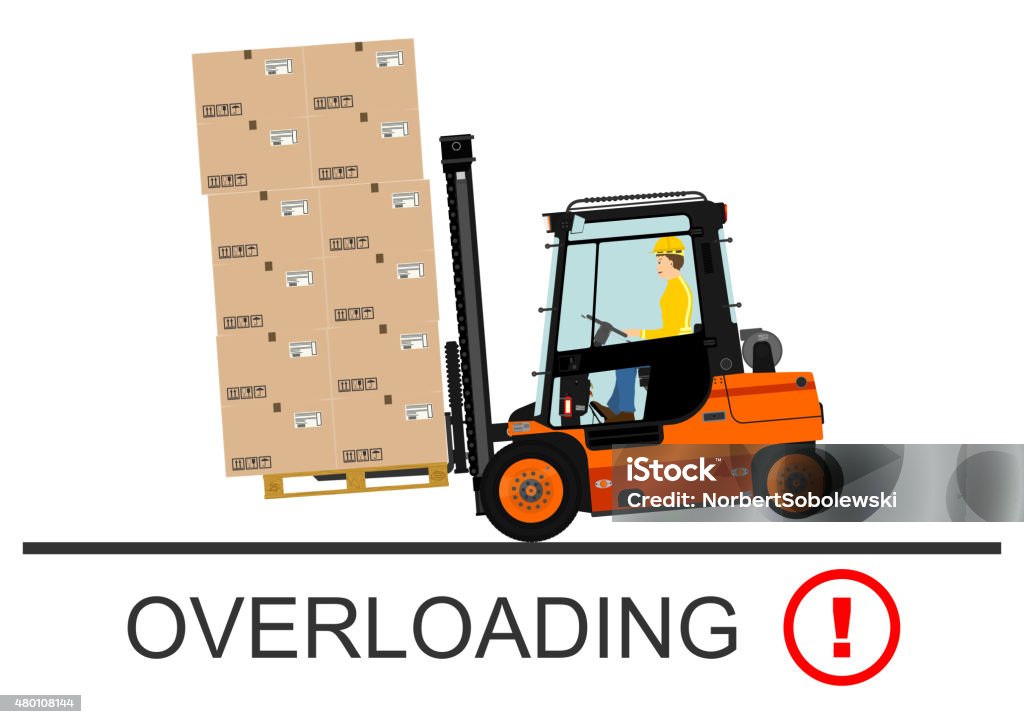 Forklift safety. Vector Forklift safety. Vector illustration without gradients on a white background. Forklift stock vector