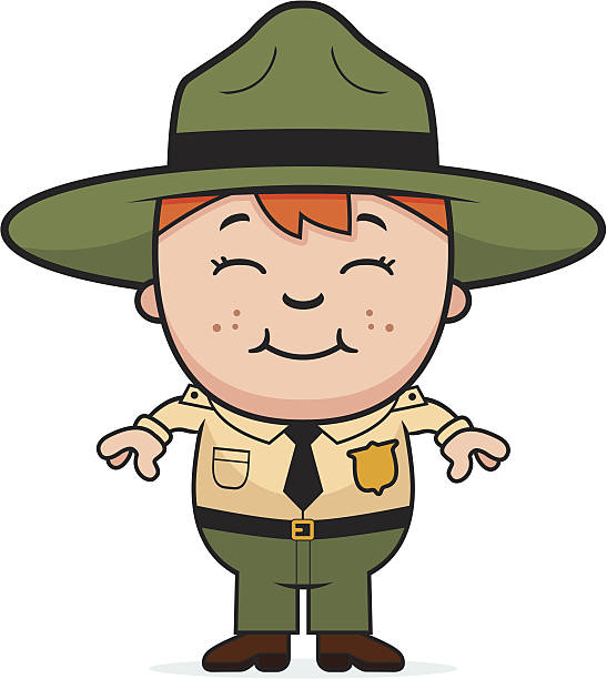 kid park ranger - förster stock-grafiken, -clipart, -cartoons und -symbole