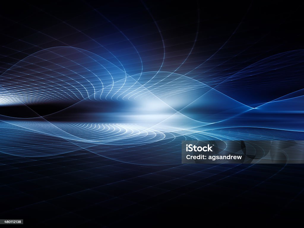 Virtual Light Waves Light Waves series. Backdrop design of light curves and sine waves for works on design, science and modern technologies 2015 Stock Photo