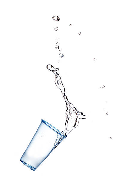istock Plastic glass and water in the air 480113357