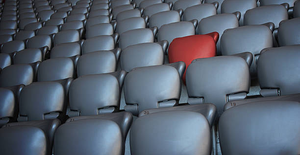 Empty Seats Gray and Red stock photo