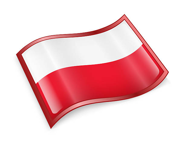 polen flagge symbol isoliert auf weißem hintergrund. - government computer icon glass shiny stock-grafiken, -clipart, -cartoons und -symbole