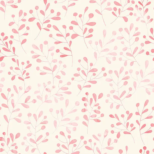 Vector illustration of Seamless pattern with watercolor flowers