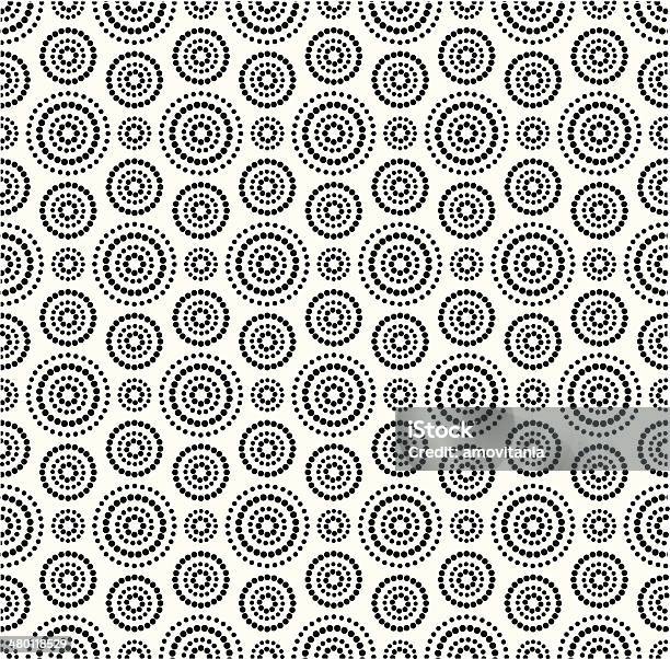 Black Dots Circles Pattern On White Background Stock Illustration - Download Image Now - Abstract, Calligraphy, Curve