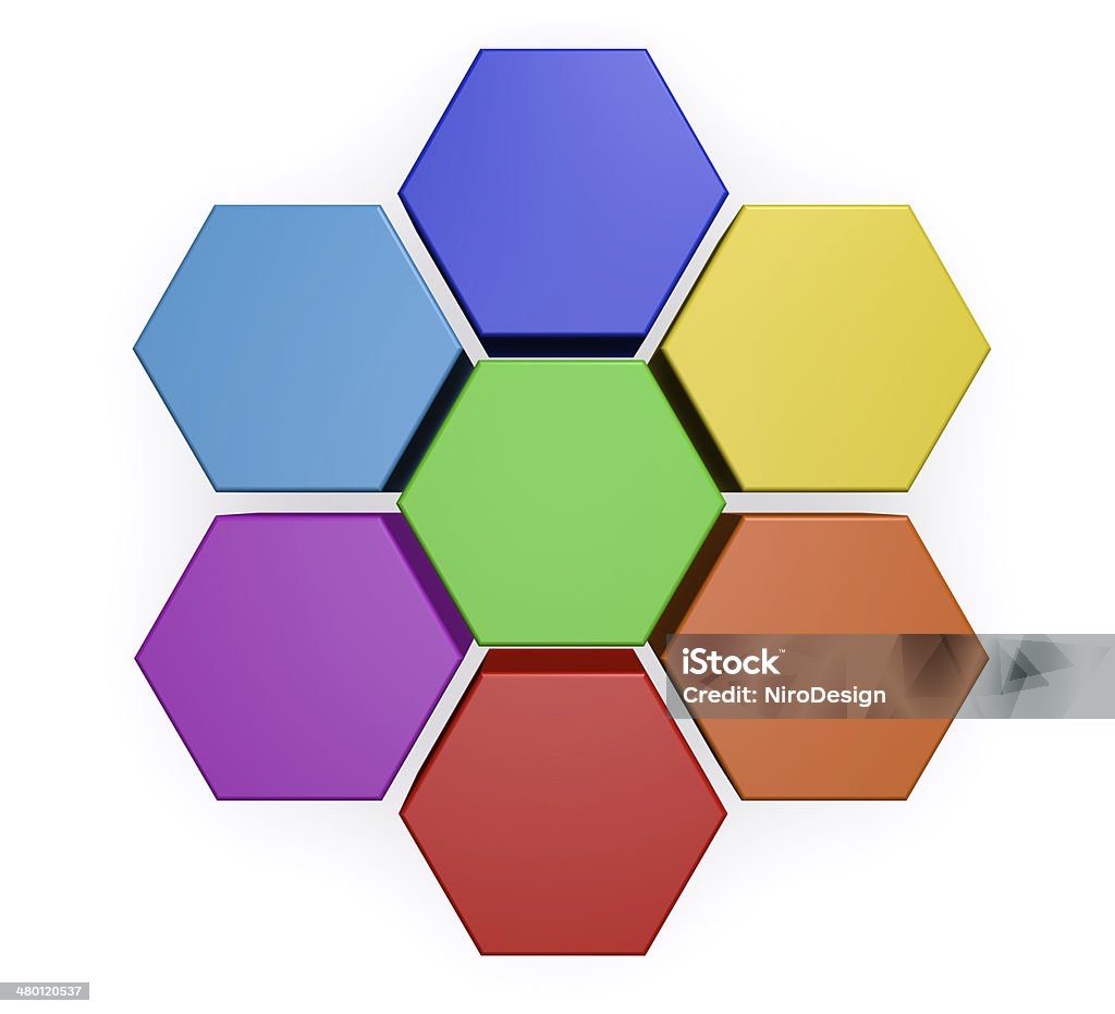 Business Sechseck Tabelle Diagramm - Lizenzfrei Bunt - Farbton Stock-Foto