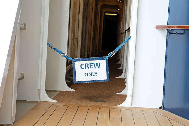 Crew Only Sign 2 stock photo