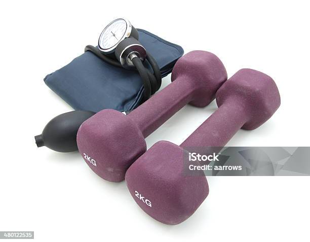 Stethoscope And Dumbbell Stock Photo - Download Image Now - Barbell, Concepts, Concepts & Topics