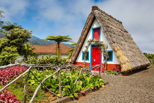 Traditional rural house in Santana Madeira, Portugal.