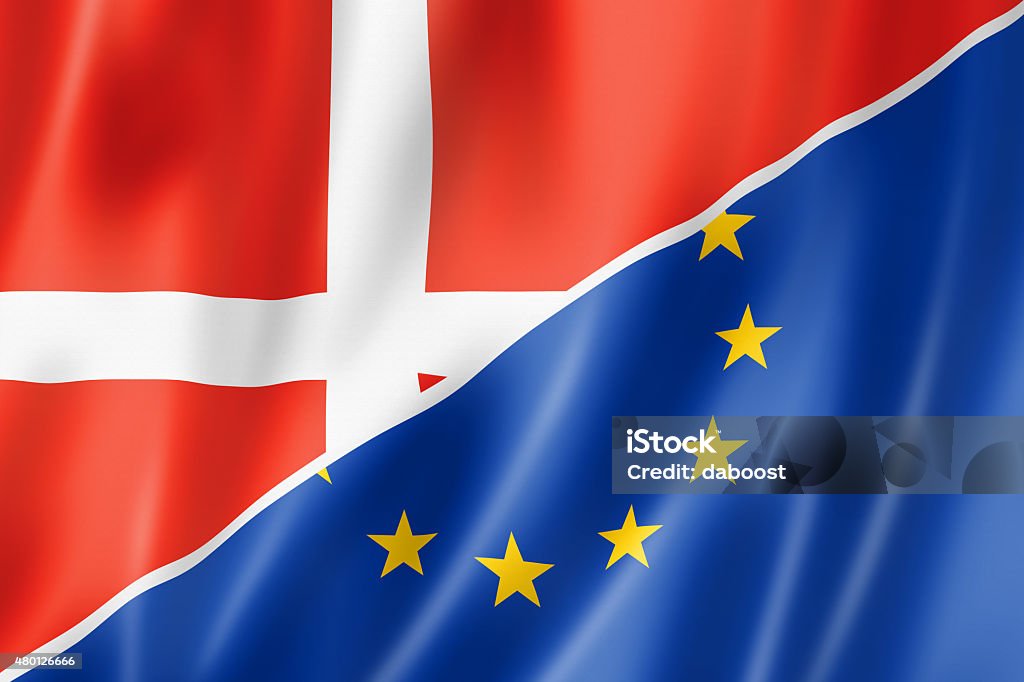 A Dinamarca e a Europa bandeira - Foto de stock de 2015 royalty-free
